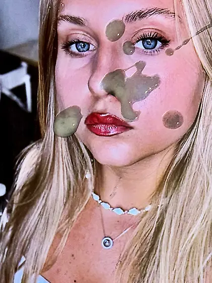 Fat whore Lera took cum on her sexy chubby face