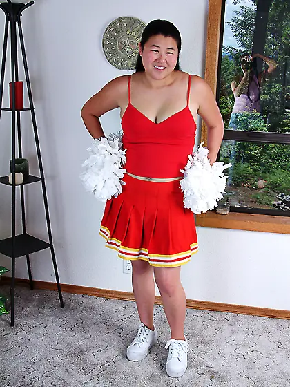 Uniform chubby brunette amateur