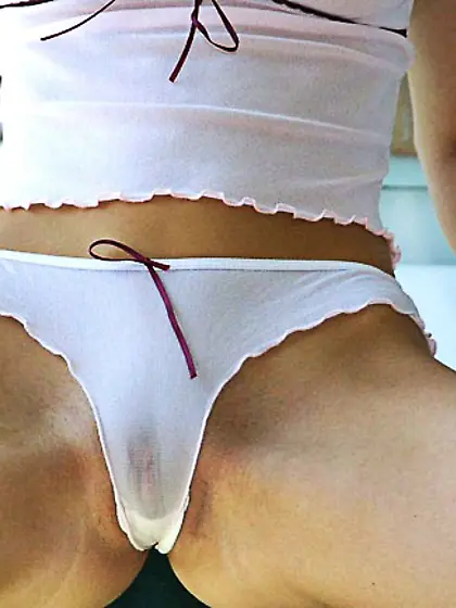 Tight pigtailed brunette teen Elle Williams with shaved pussy re