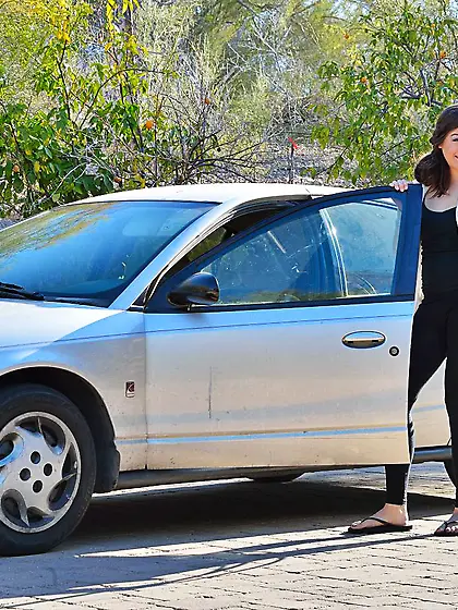 Brunette cutie pie Shannon FTV spreads her silky legs to finger