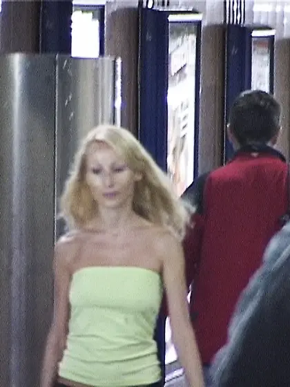 Skinny blonde shows tits