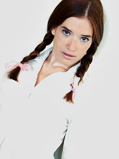 Glorious ginger chick takes a part in a hot solo sex video showi