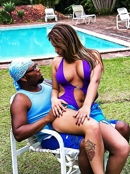 Interracial seductive milf