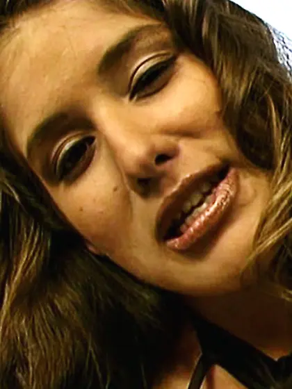 Sitting on the balcony naughty teen Felony stuffs a huge dildo i