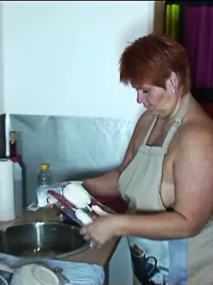 When washing dishes in the kitchen...