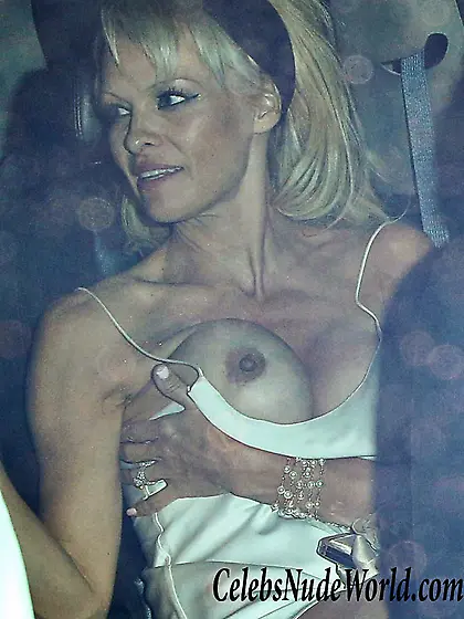 Pamela Anderson Boob And Nipple Slip at Chateau Marmont