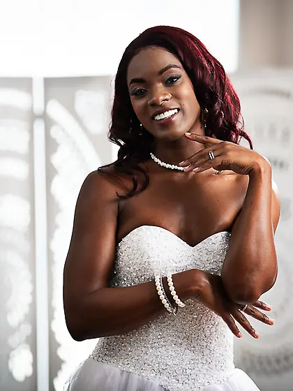 Petite black bride Ana Foxxx gets fucked in standing position af