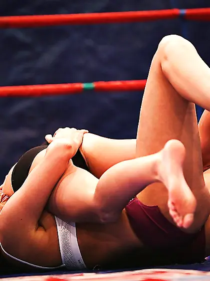 Hot brunette kissing