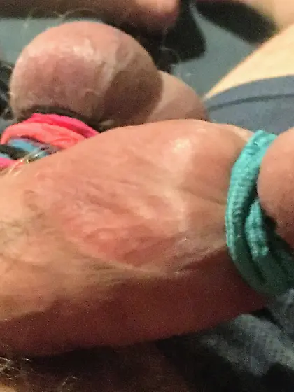 Cock and balls strangling fun