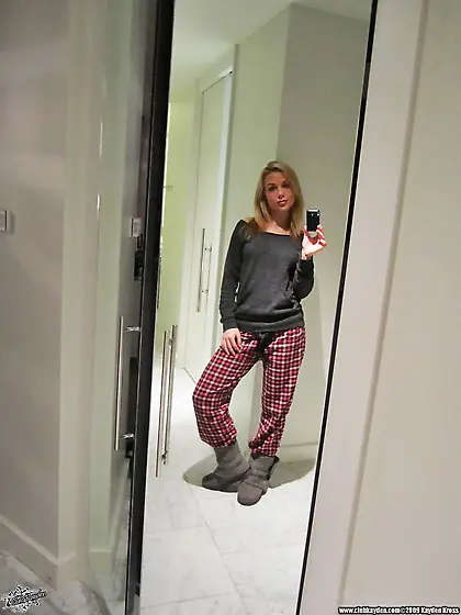 Self shots of big boobed sexy assed blonde model Kayden Kross po