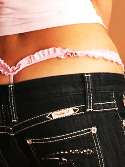 Cute blonde Christine Alexis in pink thong panties sucks a cock