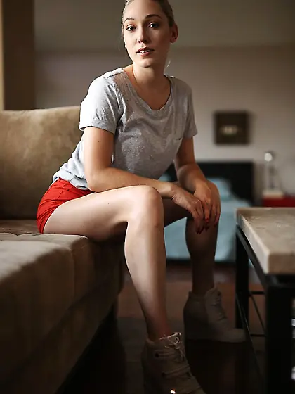 Naughty girl doesn't waste any time getting naked and preparing