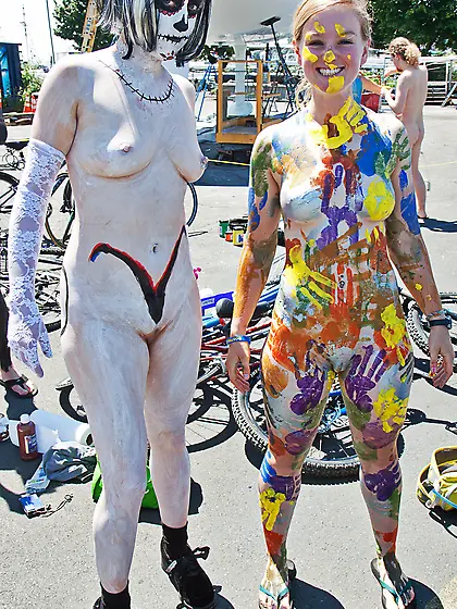 Bikes,  Bodypaint and Public Nudity