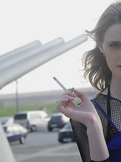 Lenya's outdoor upskirt teasing and smoking are just so hot
