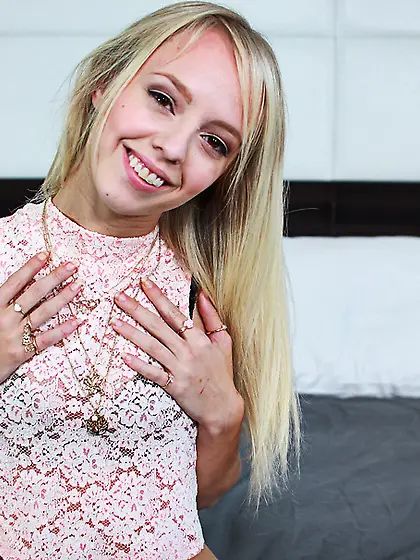 Skinny blonde teen gal