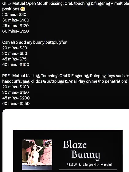 Melbourne sex worker @blazebunnyx @daniellaaagra