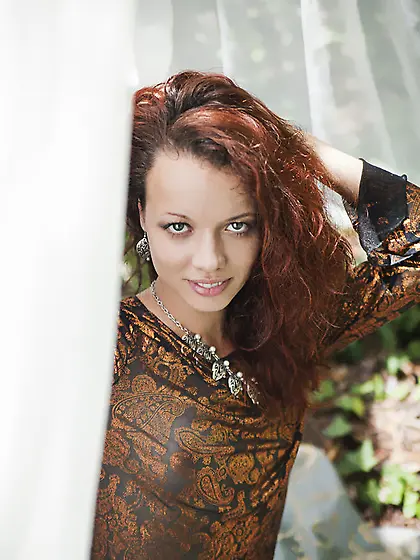 Redhead touch wilderness lies