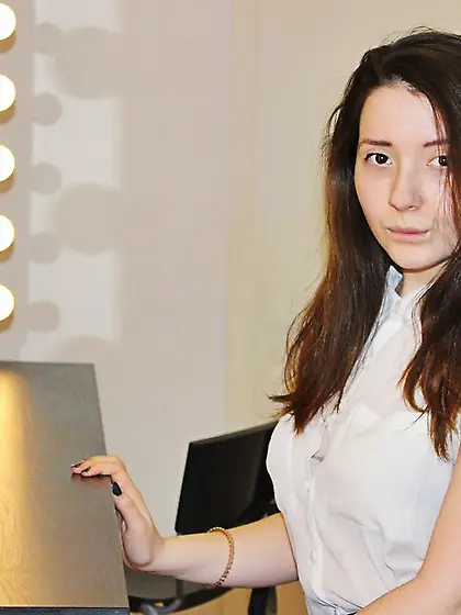 White teen black hair