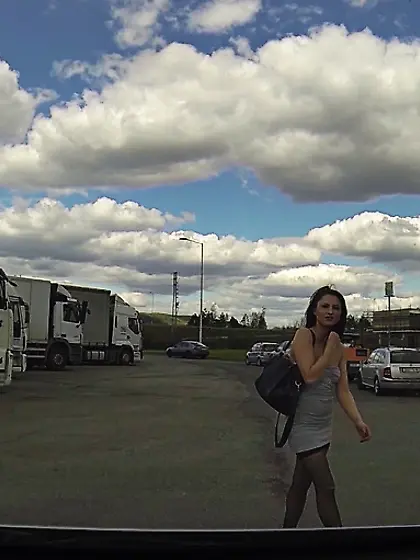 Gorgeous cock-riding action backseat