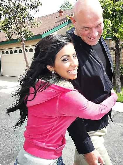 Dirty man punishing young