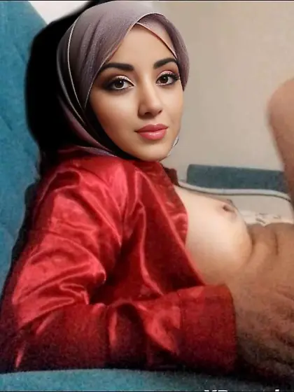 Satin shirt in hijab wife