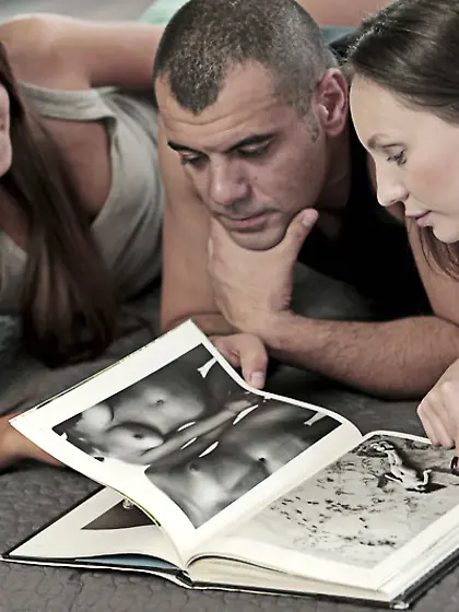 Adorable babes seduce a well hung man and fuck his brains out,  i