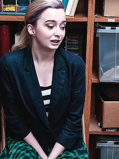 Skinny white girl caught shoplifting has...