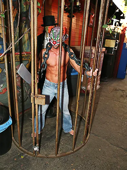 Chained masked guy hard