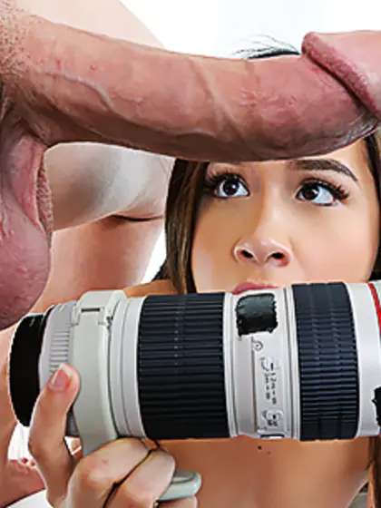 Surprised teen babe comparing