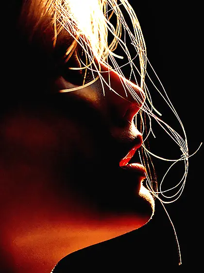 Vintage blonde chick eager