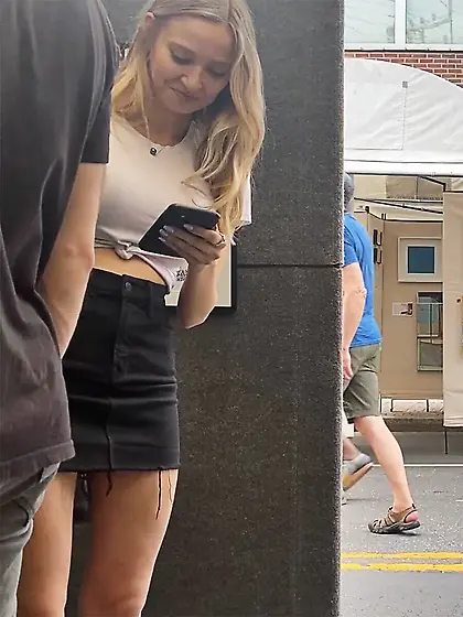 Big Tits Blonde on public spy cam