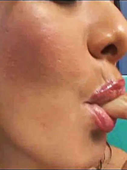 Black haired babe leather