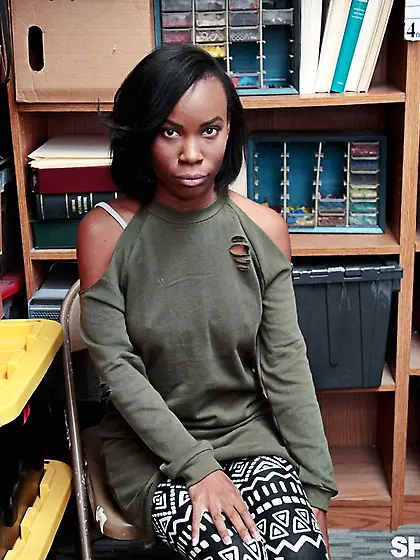 Interracial sex when hot ebony is caught...