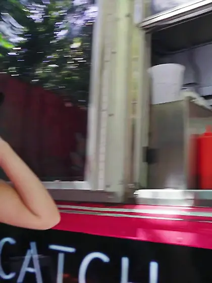 Serving the customers food while getting fucked from behind