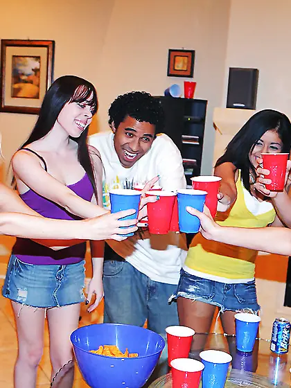 Several excited college girls organize sex party to celebrate en