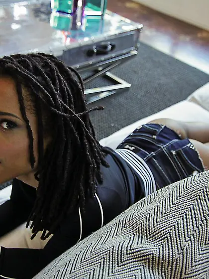 The horniest ebony male Kira Noir is working her mouth lips when