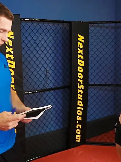 Tattooed exercise blonde green