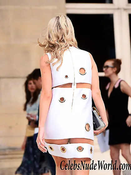 Nicky Hilton Upskirt At Paris Fashion Show