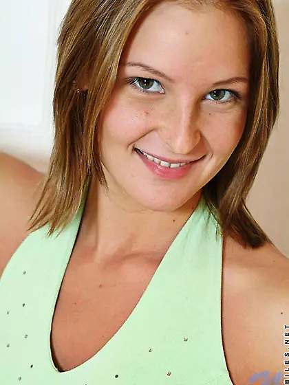 Elegant blonde soft green