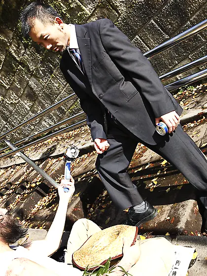 Japanese Haruna Sendo has to show her hairy pussy and breasts to