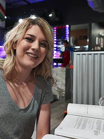 Dez Hansen sucks big black cock and gets fucked in the restrooms