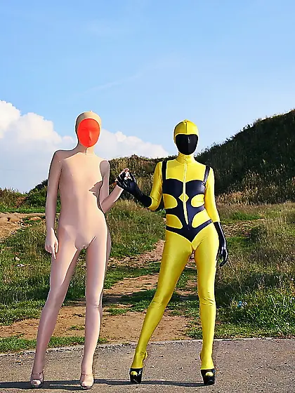 Hot yellow baige wearing