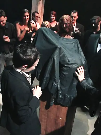 Ball-gagged slave endures rough