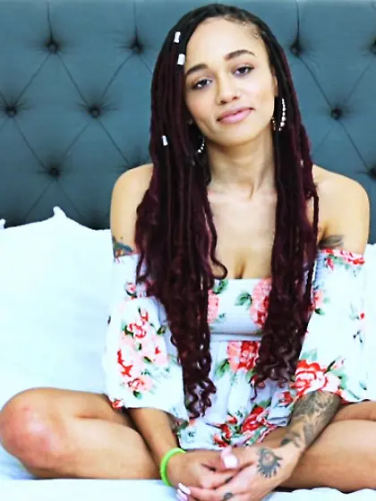 Light-skinned ebony teen takes it hard