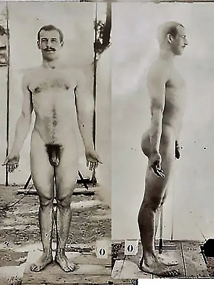 Vintage black and white male nudes