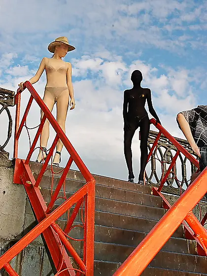 Hot black baige zentai