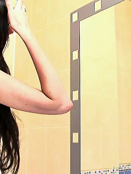 Russian teen brunette shower masturbation