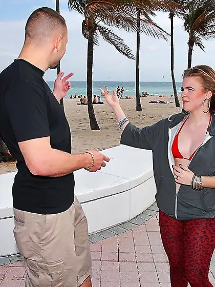 Crazy blonde Kandy Rainz gets picked up at the beach then taken