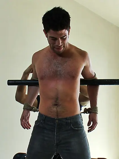 Good gay hunk tied