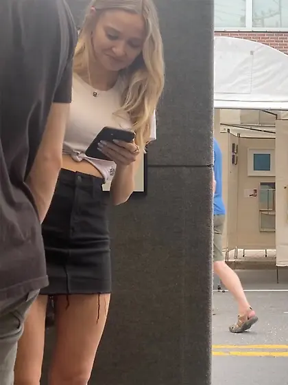 Big Tits Blonde on public spy cam